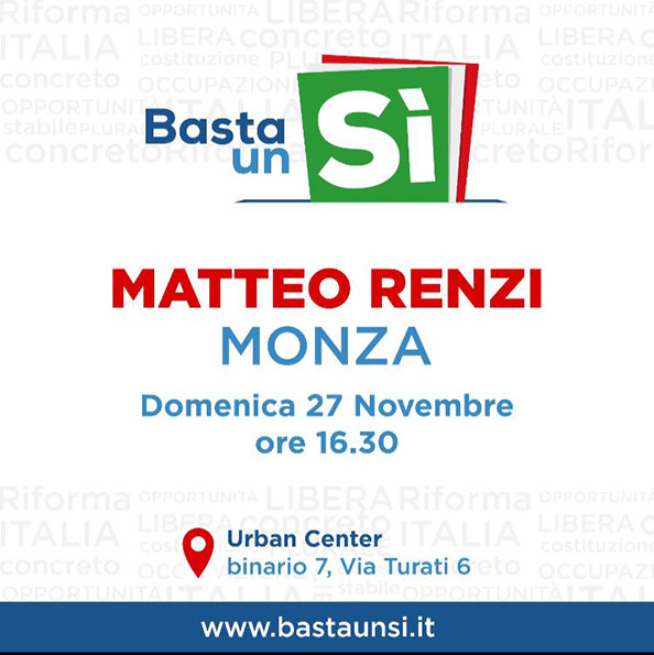 MatteoRenzi Monza locandina referendum
