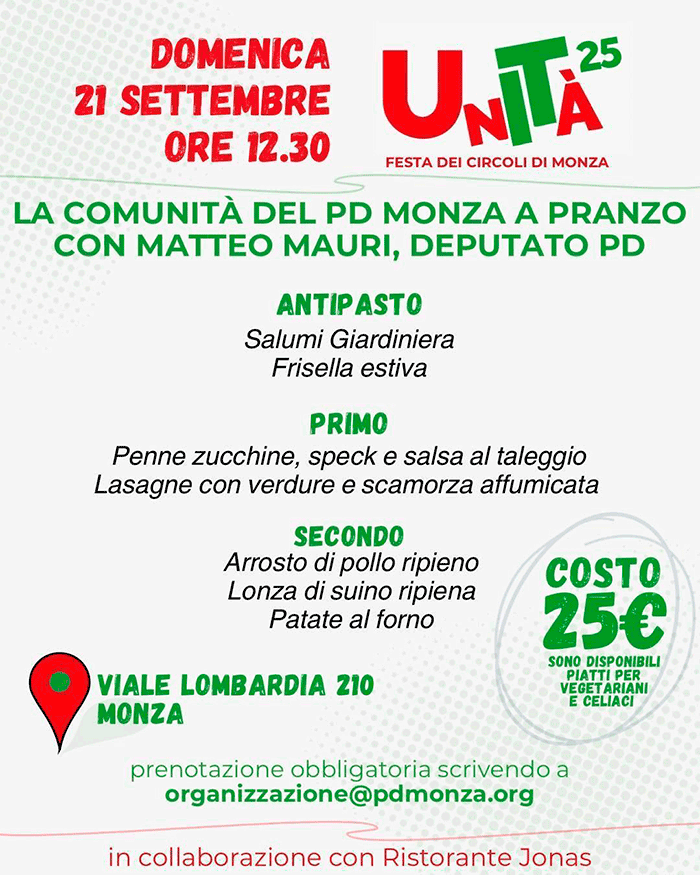 festa 2025 venerdì 19 sett